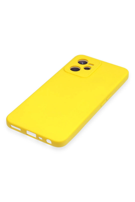 Realme C35 Nano içi Kadife Silikon Kılıf - Sarı 4