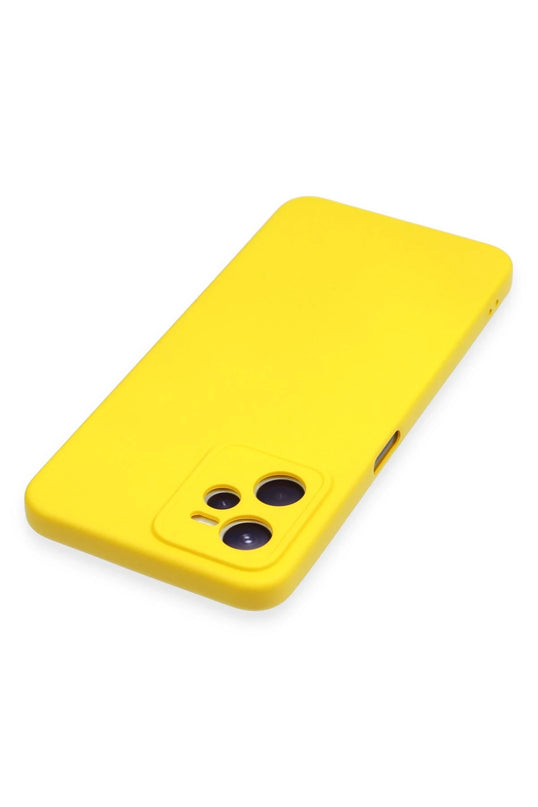 Realme C35 Nano içi Kadife Silikon Kılıf - Sarı 3