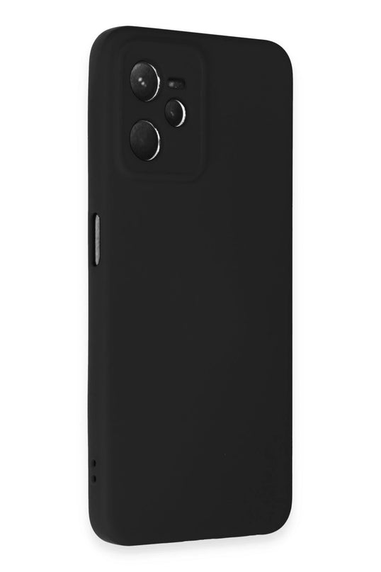 Realme C35 Nano içi Kadife Silikon Kılıf - Siyah 2