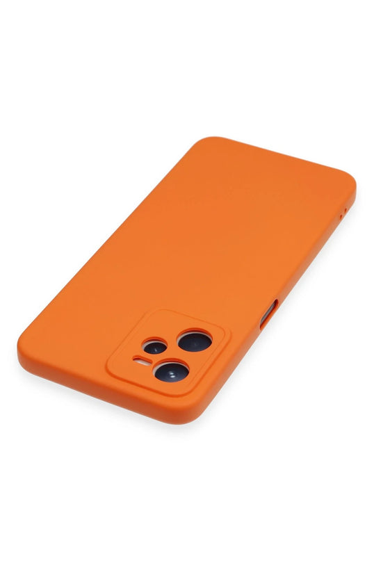 Realme C35 Nano içi Kadife Silikon Kılıf - Turuncu 3