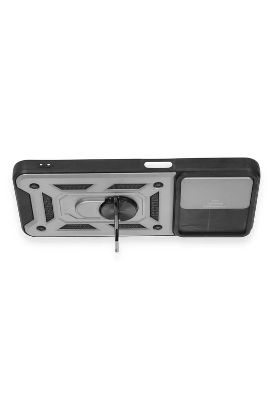 Realme C35 Pars Lens Yüzüklü Silikon Kılıf - Gümüş 3