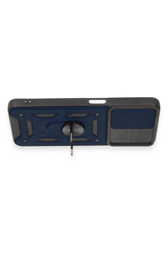Realme C35 Pars Lens Yüzüklü Silikon Kılıf - Lacivert 3
