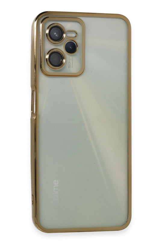 Realme C35 Razer Lensli Silikon Kılıf - Gold