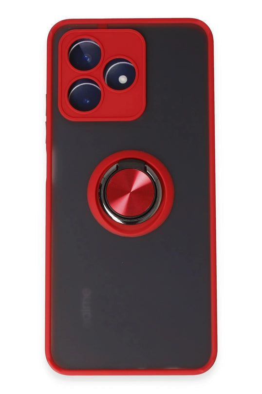Realme C53 Montreal Yüzüklü Silikon Kapak Kılıf - Kırmızı