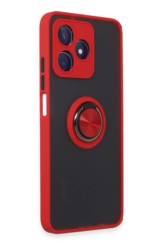 Realme C53 Montreal Yüzüklü Silikon Kapak Kılıf - Kırmızı 2