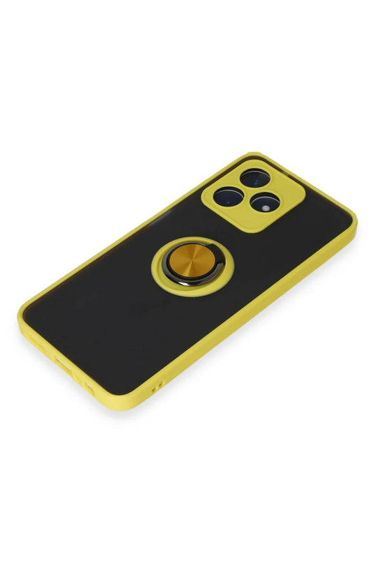 Realme C53 Montreal Yüzüklü Silikon Kapak Kılıf - Sarı 4