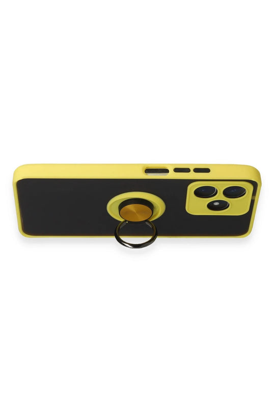 Realme C53 Montreal Yüzüklü Silikon Kapak Kılıf - Sarı 5