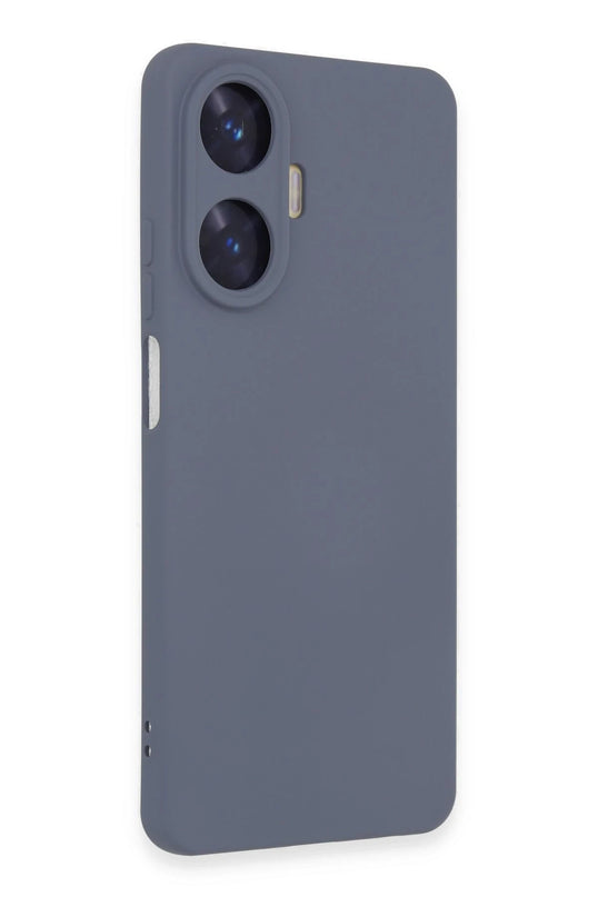 Realme C55 Nano içi Kadife Silikon Kılıf - Gri 4