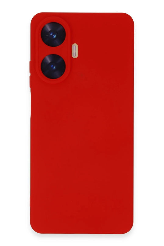 Realme C55 Nano içi Kadife Silikon Kılıf - Kırmızı 4