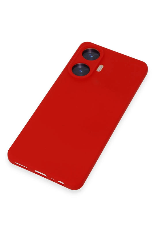 Realme C55 Nano içi Kadife Silikon Kılıf - Kırmızı 3