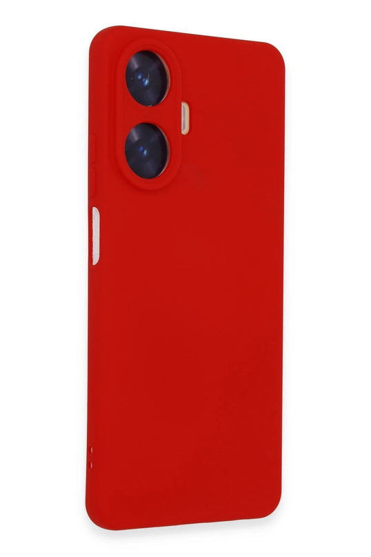 Realme C55 Nano içi Kadife Silikon Kılıf - Kırmızı