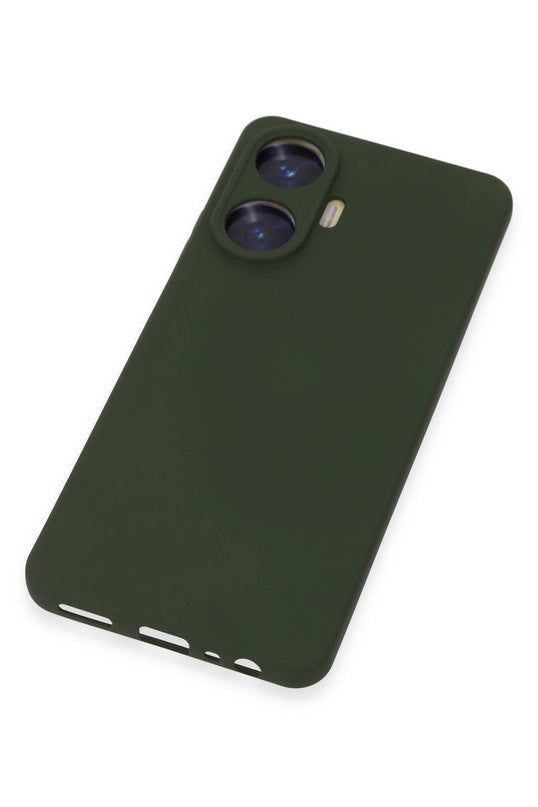 Realme C55 Nano içi Kadife Silikon Kılıf - Koyu Yeşil 3