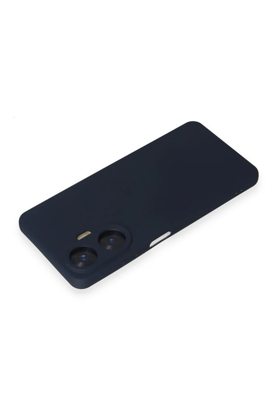 Realme C55 Nano içi Kadife Silikon Kılıf - Lacivert 3
