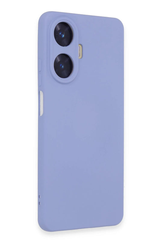 Realme C55 Nano içi Kadife Silikon Kılıf - Lila 4
