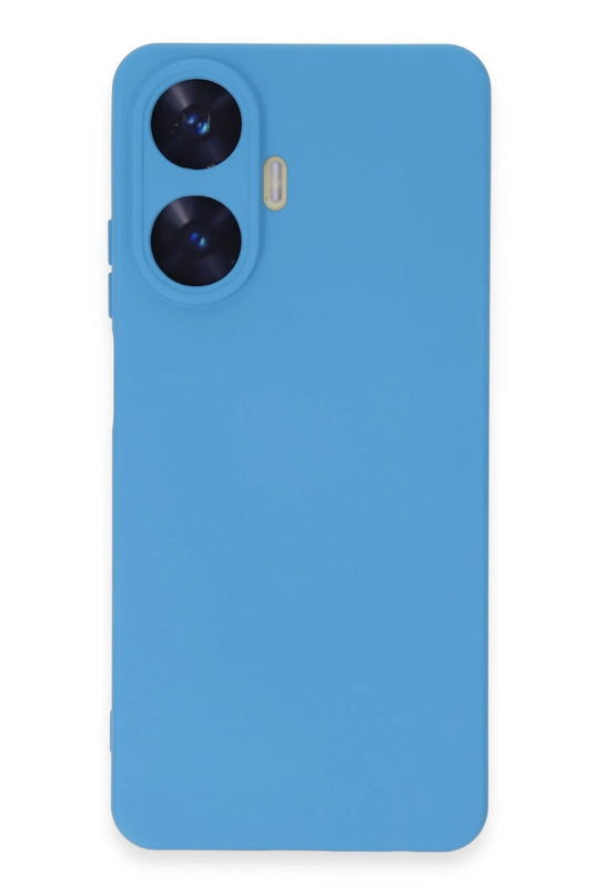 Realme C55 Nano içi Kadife Silikon Kılıf - Mavi 4