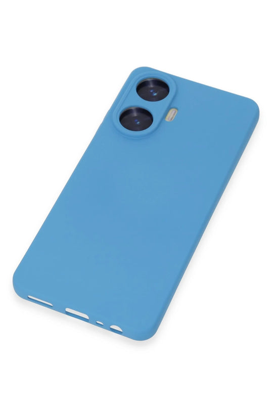 Realme C55 Nano içi Kadife Silikon Kılıf - Mavi 3