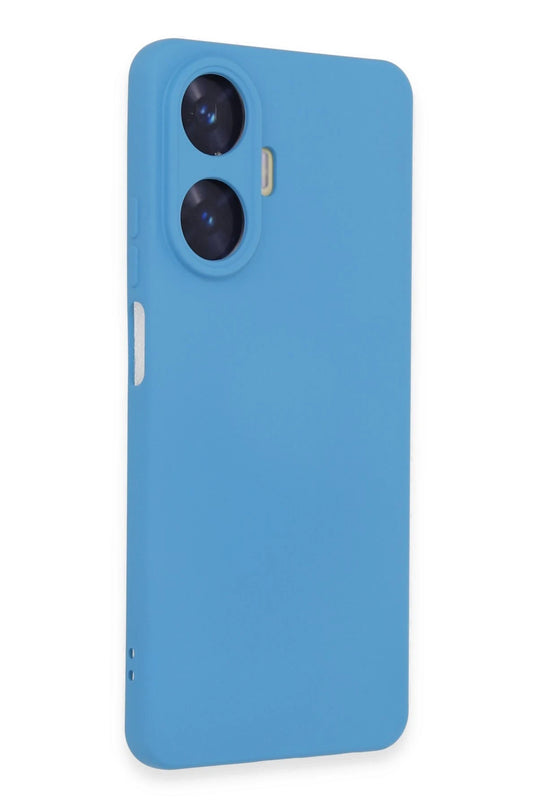Realme C55 Nano içi Kadife Silikon Kılıf - Mavi
