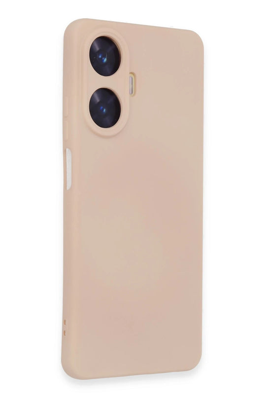Realme C55 Nano içi Kadife Silikon Kılıf - Pudra