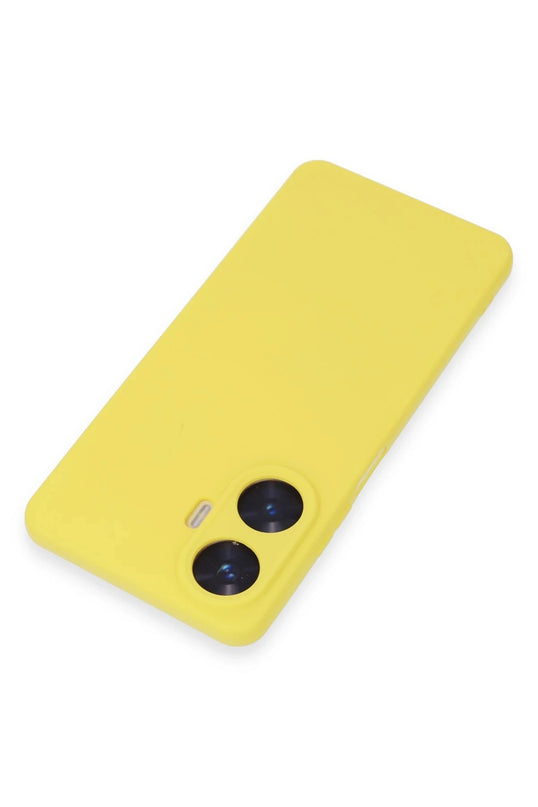 Realme C55 Nano içi Kadife Silikon Kılıf - Sarı 2