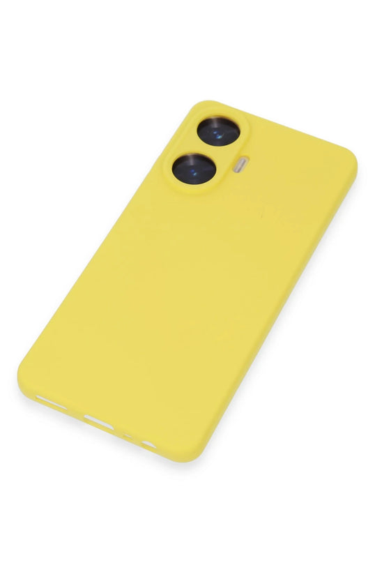 Realme C55 Nano içi Kadife Silikon Kılıf - Sarı 3