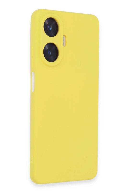 Realme C55 Nano içi Kadife Silikon Kılıf - Sarı