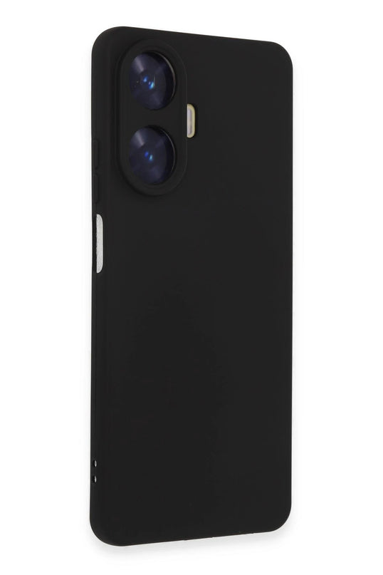 Realme C55 Nano içi Kadife Silikon Kılıf - Siyah
