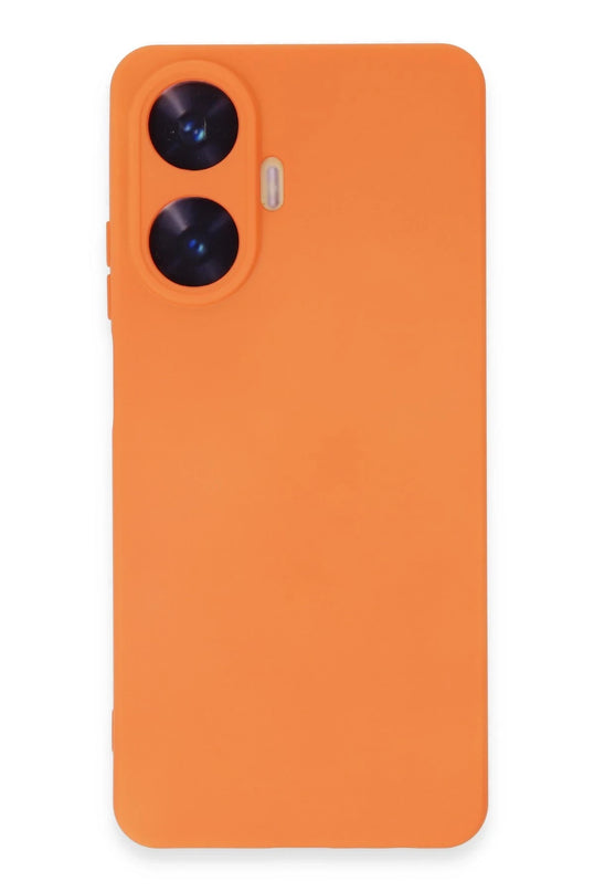 Realme C55 Nano içi Kadife Silikon Kılıf - Turuncu 3