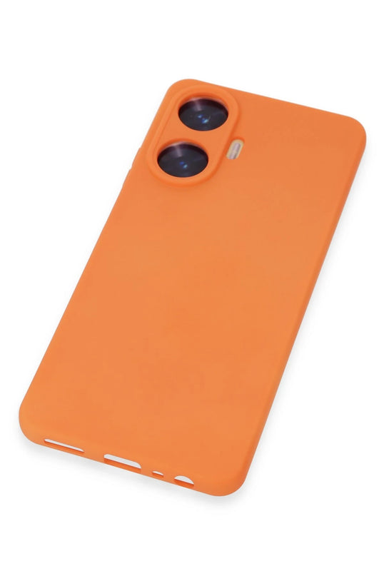 Realme C55 Nano içi Kadife Silikon Kılıf - Turuncu 2