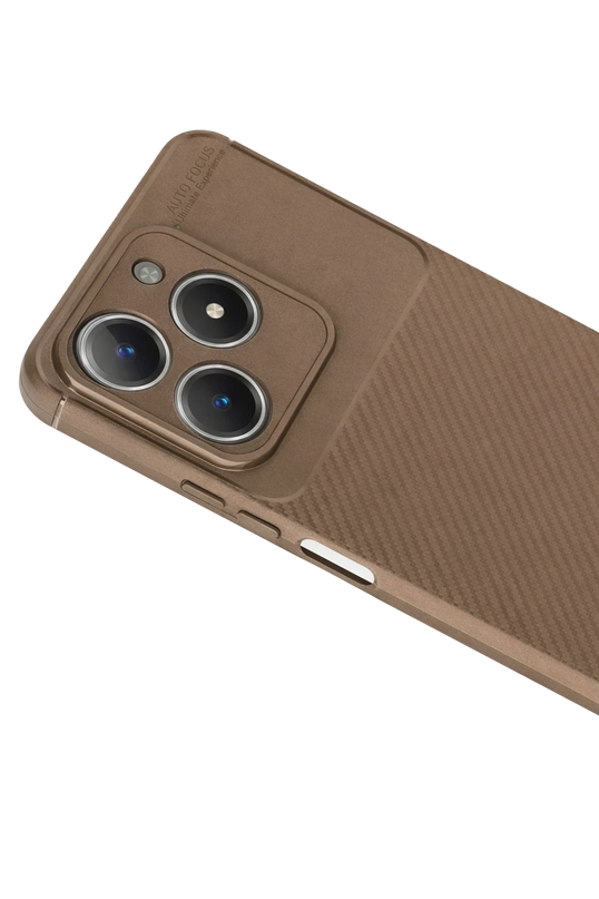 Realme C61 Auto Focus Karbon Kapak Kılıf - Kahverengi 2