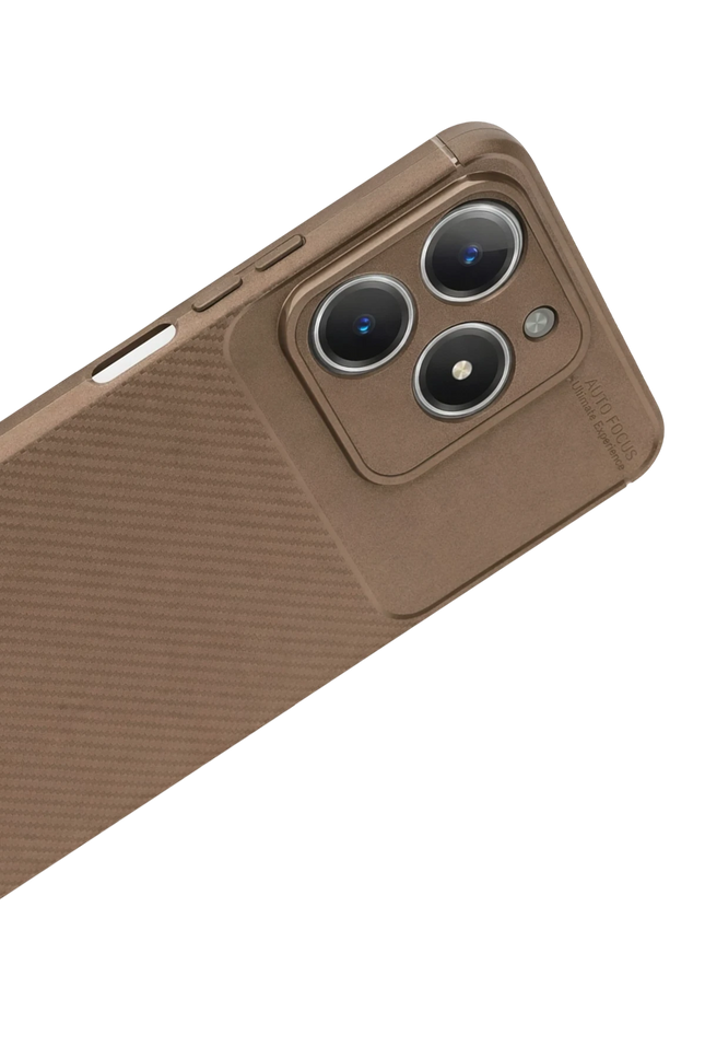 Realme C61 Auto Focus Karbon Kapak Kılıf - Kahverengi 3