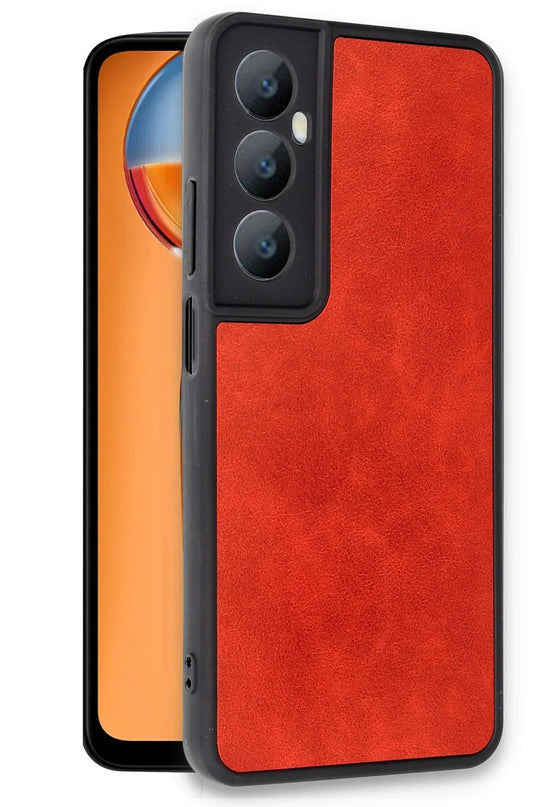 Realme C65 Aras Deri Kapak Kılıf - Kırmızı 2