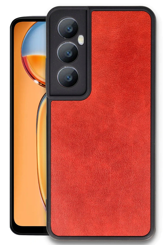 Realme C65 Aras Deri Kapak Kılıf - Kırmızı