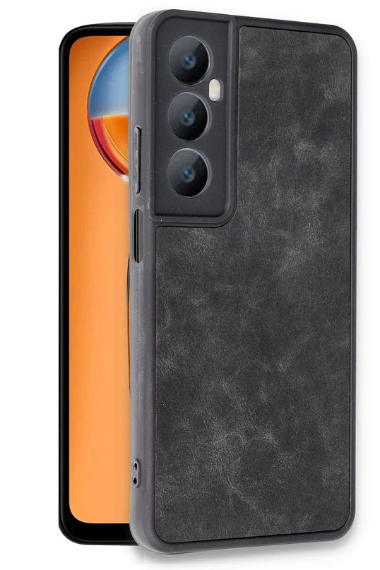 Realme C65 Aras Deri Kapak Kılıf - Siyah 2