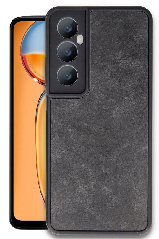 Realme C65 Aras Deri Kapak Kılıf - Siyah