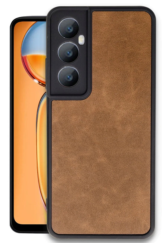 Realme C65 Aras Deri Kapak Kılıf - Taba