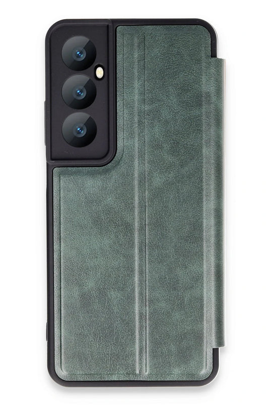 Realme C65 Flip Cover Kılıf - Koyu Yeşil
