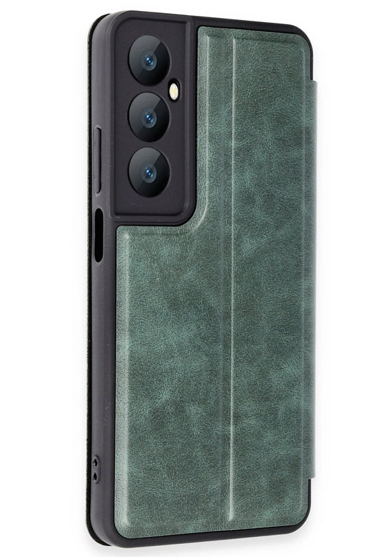 Realme C65 Flip Cover Kılıf - Koyu Yeşil 2