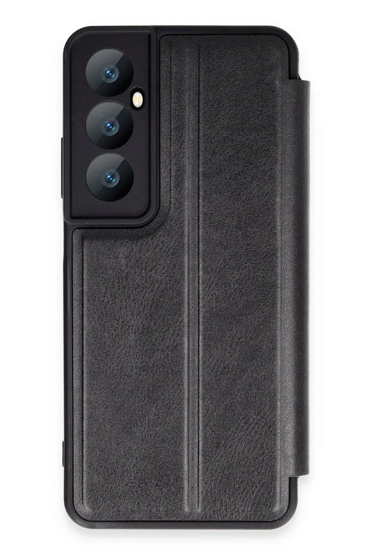 Realme C65 Flip Cover Kılıf - Siyah