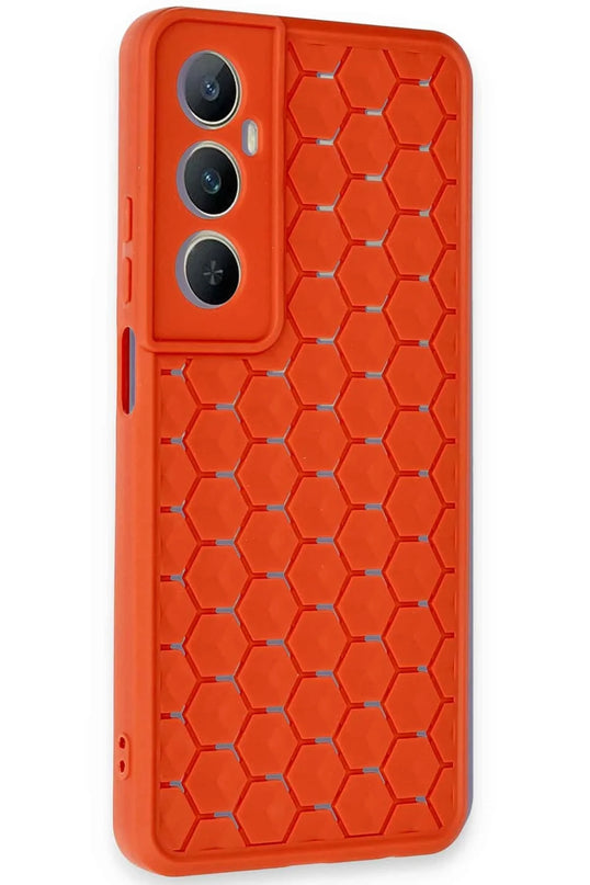 Realme C65 Petek Silikon Kapak Kılıf - Kırmızı 2