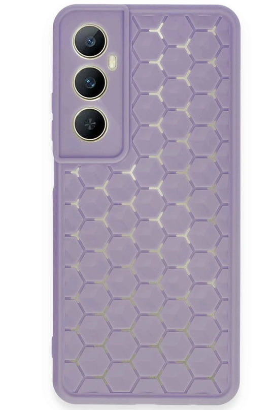 Realme C65 Petek Silikon Kapak Kılıf - Lila