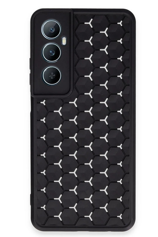 Realme C65 Petek Silikon Kapak Kılıf - Siyah