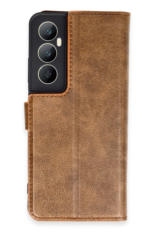 Realme C65 Trend S Plus Kapaklı Kılıf - Taba