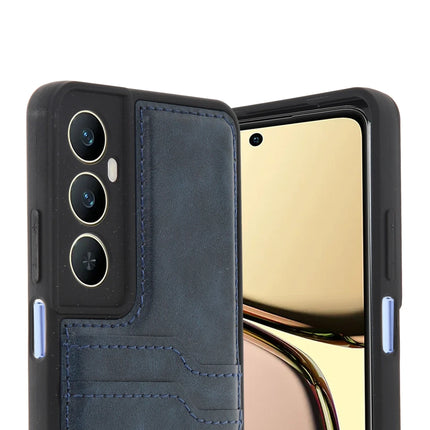 Realme C65 Sara Kartvizitli Deri Kılıf - Lacivert 2
