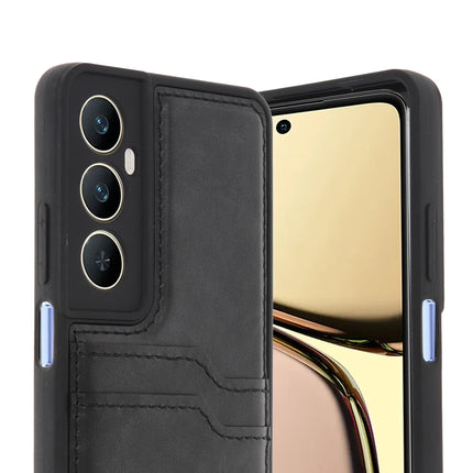 Realme C65 Sara Kartvizitli Deri Kılıf - Siyah 2