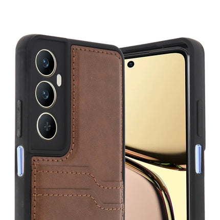 Realme C65 Sara Kartvizitli Deri Kılıf - Taba 2
