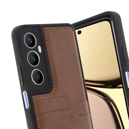 Realme C65 Sara Kartvizitli Deri Kılıf - Taba 3
