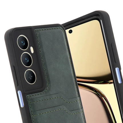 Realme C65 Sara Kartvizitli Deri Kılıf - Yeşil 3