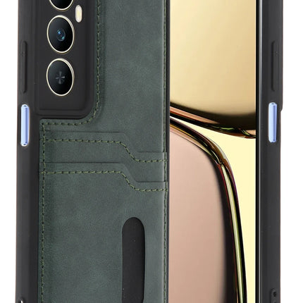 Realme C65 Sara Kartvizitli Deri Kılıf - Yeşil