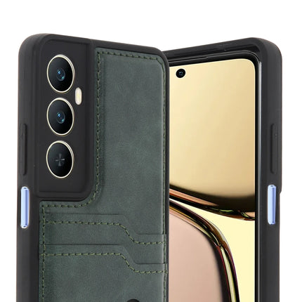 Realme C65 Sara Kartvizitli Deri Kılıf - Yeşil 2