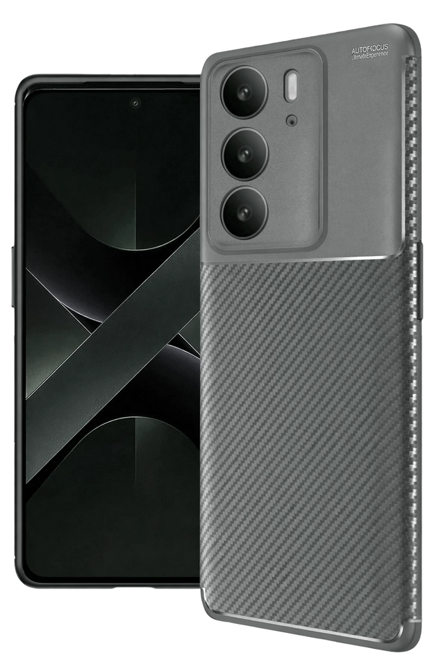 Realme C75 4G Auto Focus Karbon Kapak Kılıf - Gri